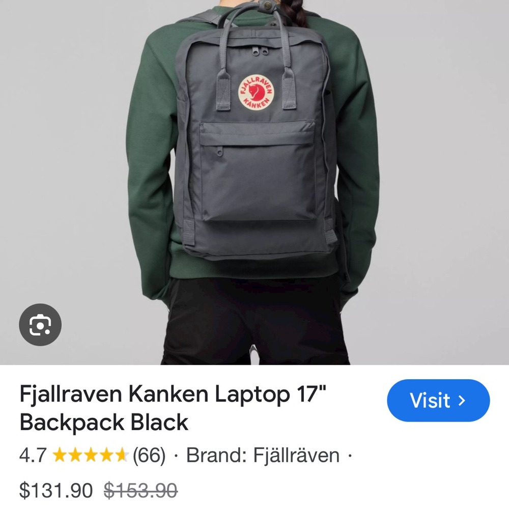 Fjallraven 17” laptop backpack charcoal
